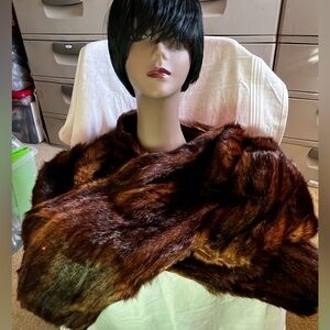 Vintage Brown Authentic Mink Stole with Satin Lining by Steiger Furs Danville.